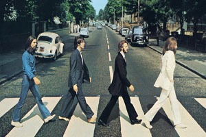 A photo of The Beatles on Abbey Road Strips